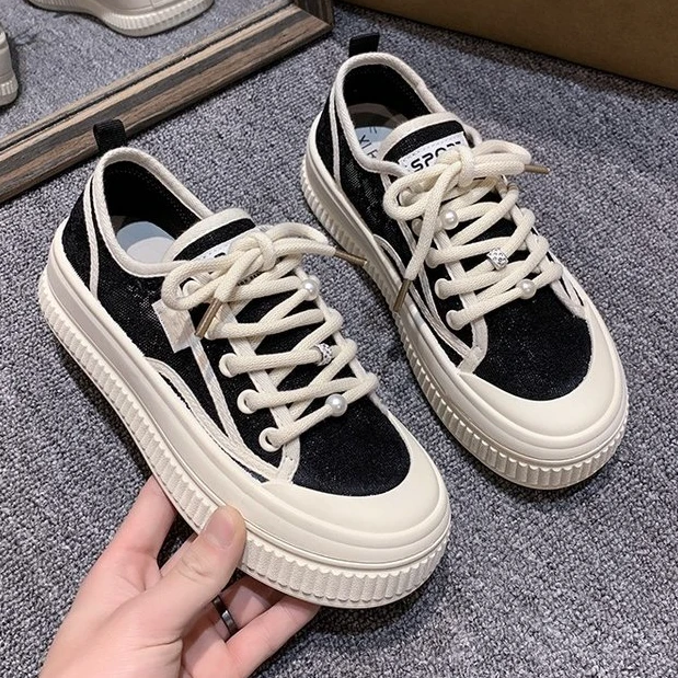 2025新款小众运动时尚百搭网红爆款舒适厚底春季帆布鞋夏季女鞋