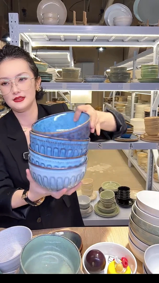 瓷298外贸尾货高温釉下彩陶瓷餐具默认微瑕