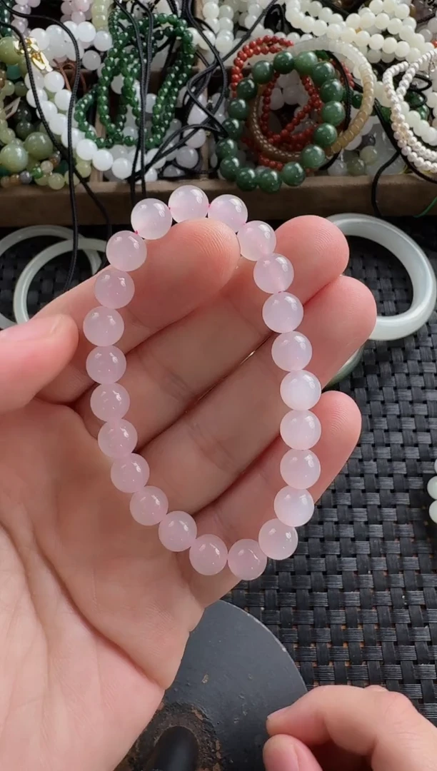 颈饰未镶嵌和田玉8mm藕粉