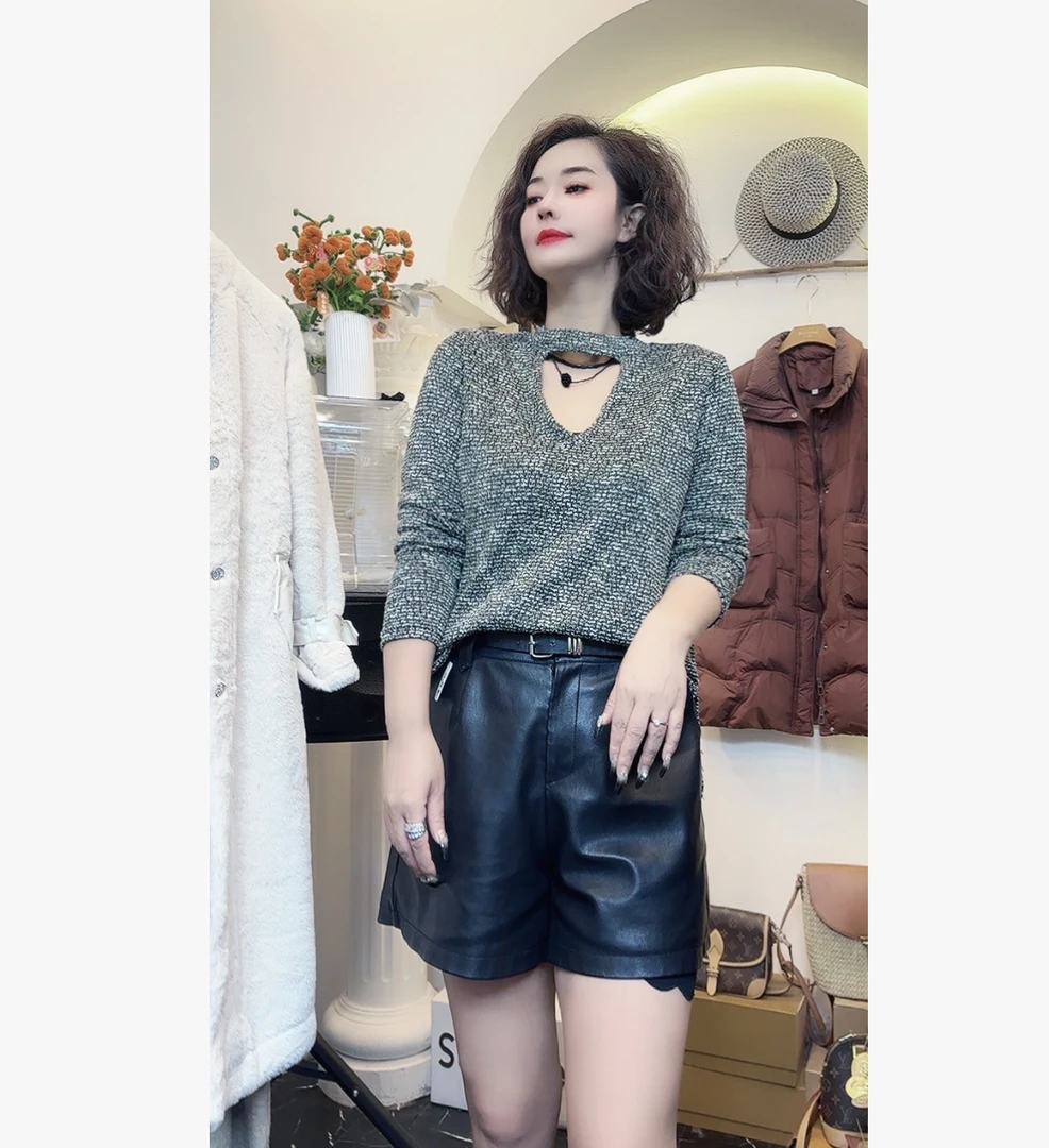 Q25 101310 宽松遮肉中长款慵懒风减龄休闲长袖上衣女