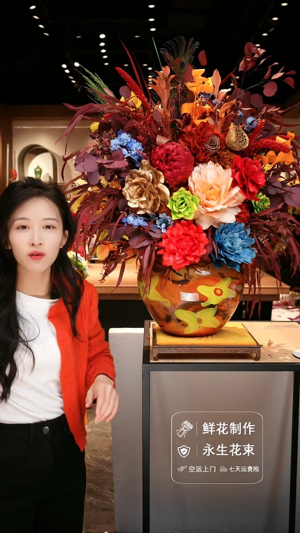 手工艺品琉璃手工花器花束空运包邮送货上门-以图片为准