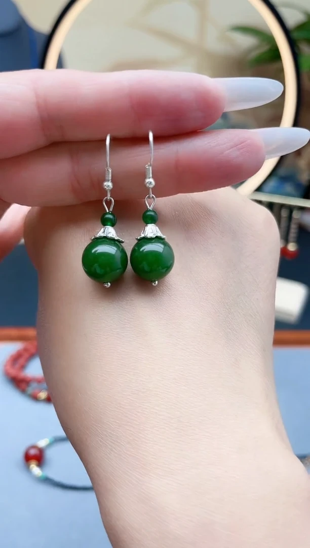 玛瑙/玉髓耳饰银S925镶嵌682