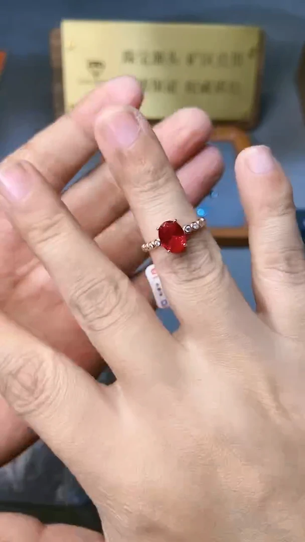 【闪购商品】红宝石戒指银S925镶嵌1654