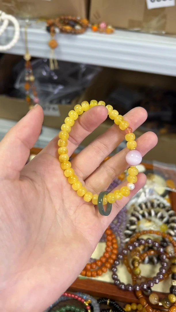 【闪购商品】蜜蜡手链未镶嵌金胶蜜蜡跑环款手串[1494]