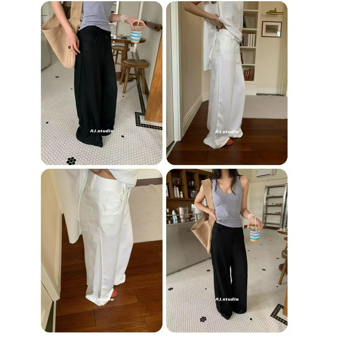 十三行白白-极简老钱风阔腿牙边裤#X95205