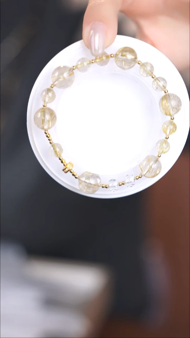 18K金镶嵌手链水晶@