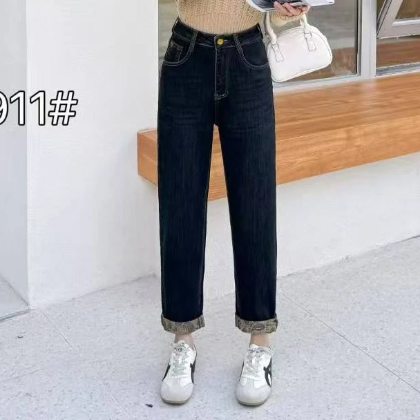 小鑫肝@秋款毛巾底腰果花图案设计减龄百搭老爹牛仔裤 911