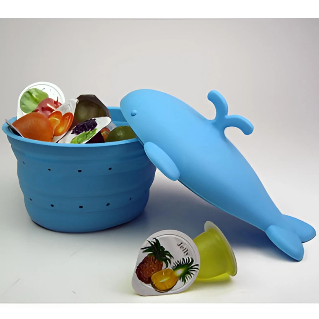 特价-日本进口 折叠收纳小鲸鱼玄关手串钥匙收纳框  桌面小垃圾桶