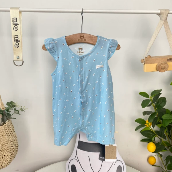 【6027】 米乐熊连体衣夏季薄款女宝宝外出服哈衣