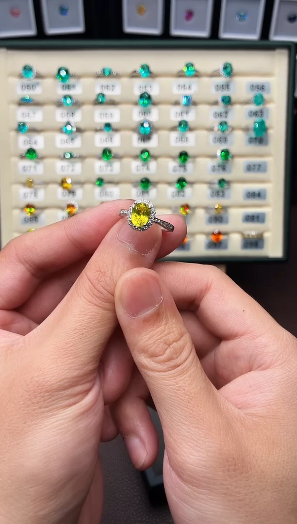 戒指彩色蓝宝石银S925镶嵌0001