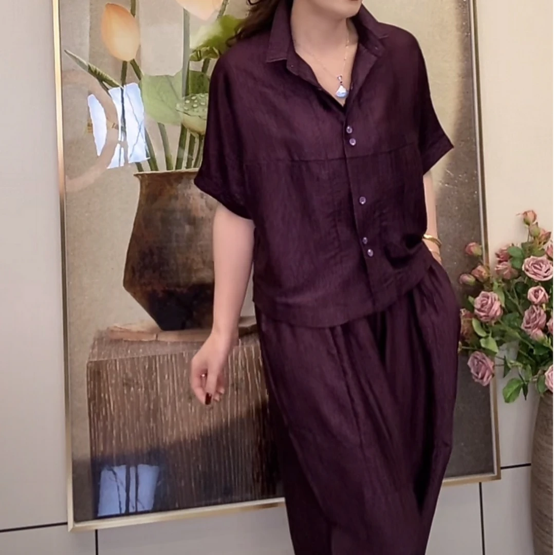 2025夏季新款洋气时尚套装女休闲宽松显瘦薄款两件套