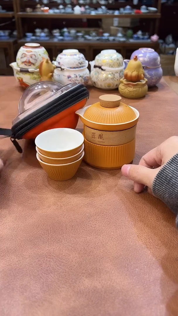 真的很便宜会开片的旅行茶具