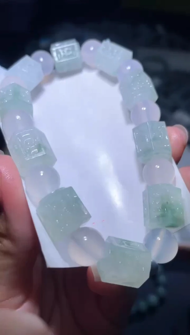 未镶嵌定制翡翠天然缅甸翡翠手串25