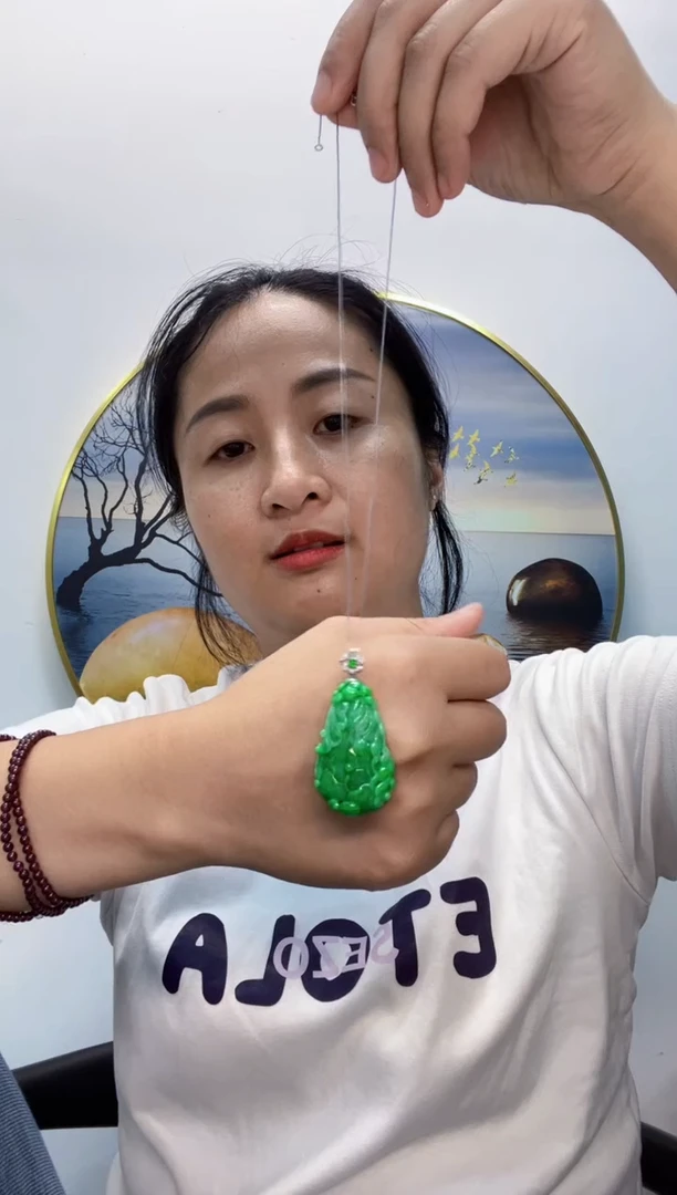 翡翠18K金镶嵌吊坠(不含链)2300