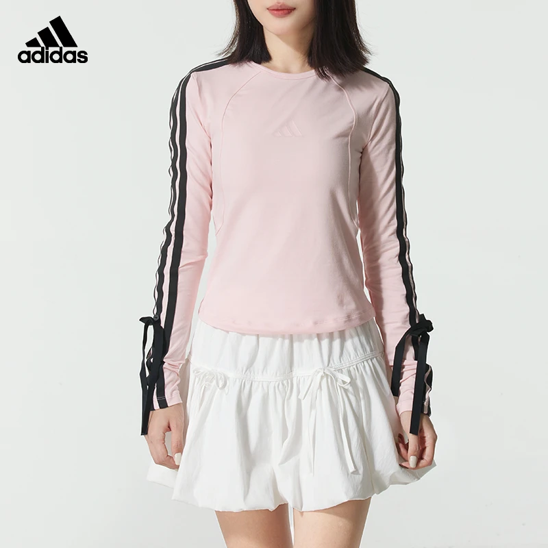adidas阿迪达斯长袖T恤女装2025新款运动休闲服圆领套头衫KG3860