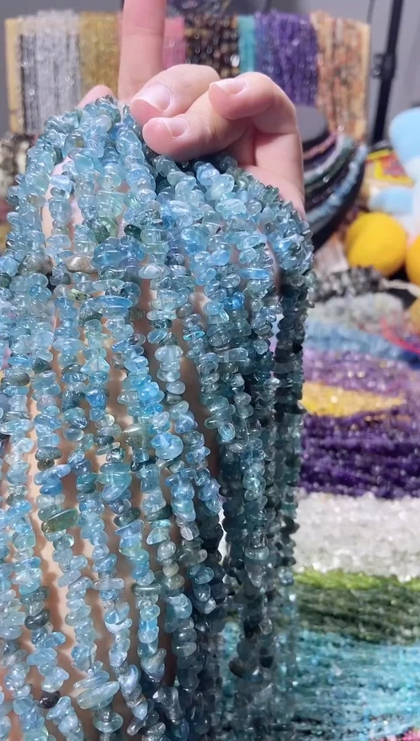 未镶嵌珠宝半成品水晶大蓝磷灰