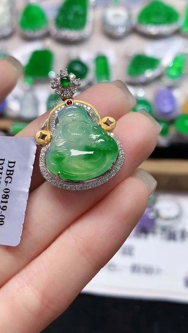 吊坠(不含链)18K金镶嵌翡翠LSR