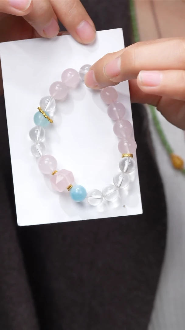 【闪购商品】水晶手串未镶嵌粉水晶拍一发一