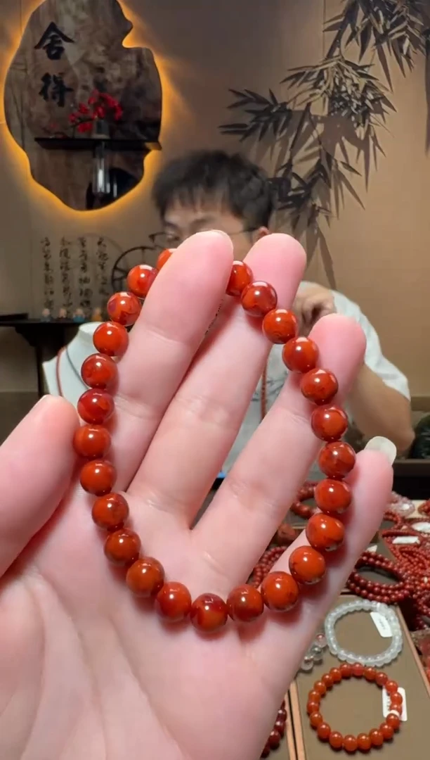 未镶嵌原矿手串南红玛瑙一条7mm+ 多样性发货