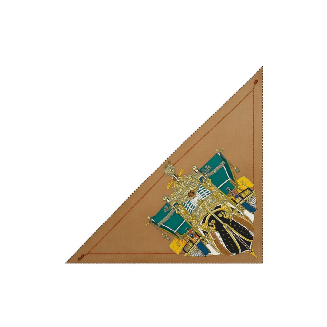 未使用 Hermes/爱马仕 小花柳 La Reale 大三角 披肩