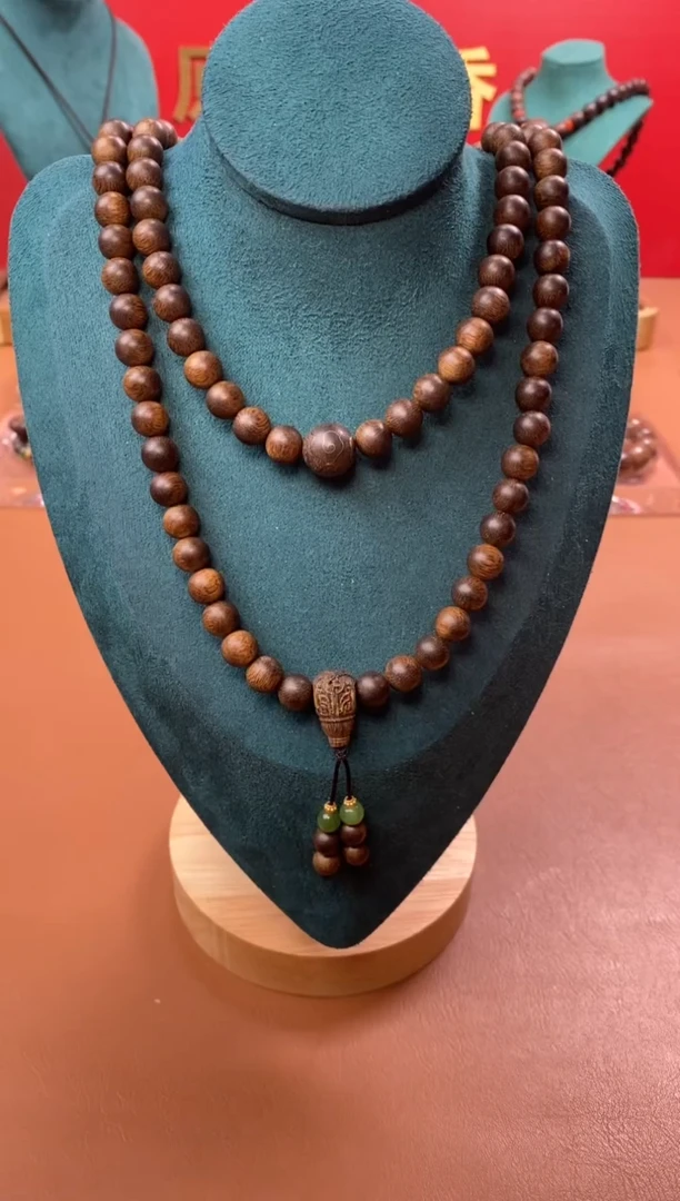 【闪购商品】沉香手串Y沉水芽庄黄棋玉化瘤疤08*108设计款