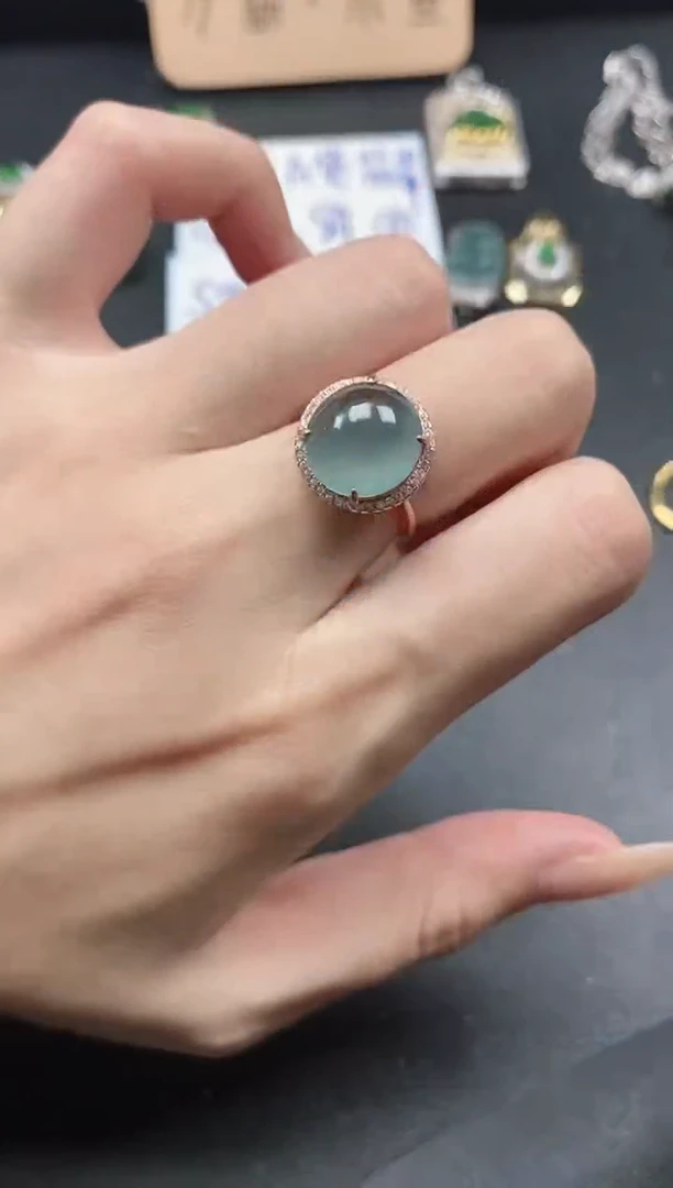 银S925镶嵌戒指翡翠51511