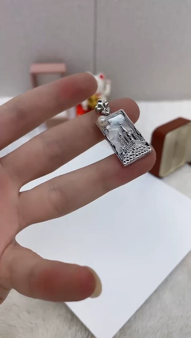 海水珍珠银S925镶嵌颈饰