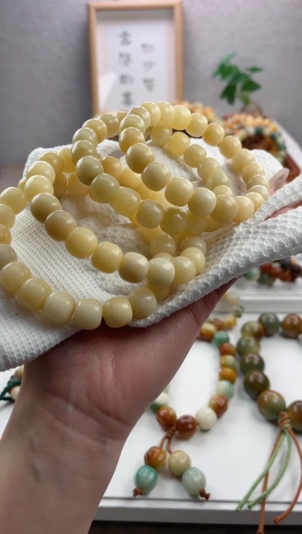 【闪购商品】菩提根/象牙果手串m596干磨桶珠11*12mm瑕疵不补