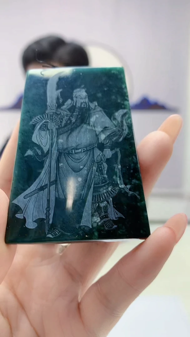 【闪购商品】定制翡翠未镶嵌4917DD-毛货挂件义薄云天44