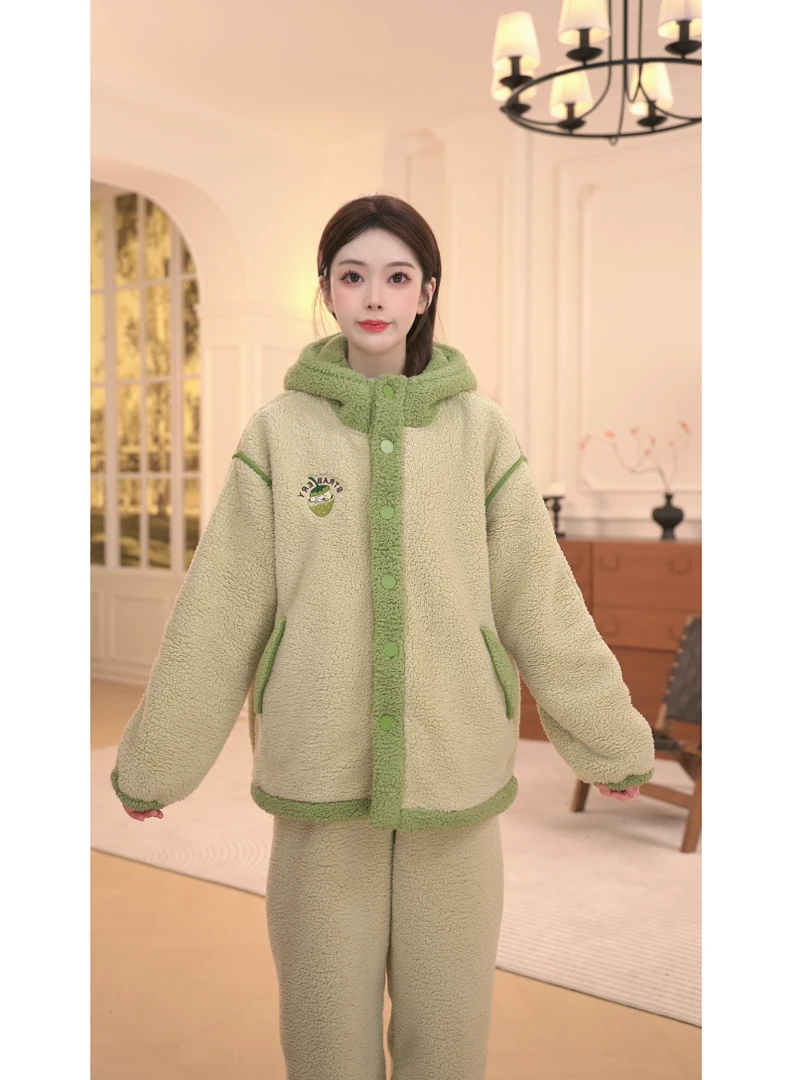 DM【蛋糕熊】冬季加厚热力绒保暖过冬家居服XNNNN