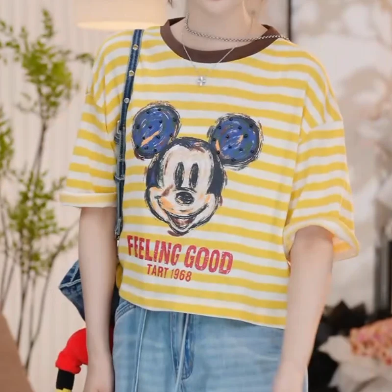 2025夏季百搭时尚条纹圆领短袖LK2503786