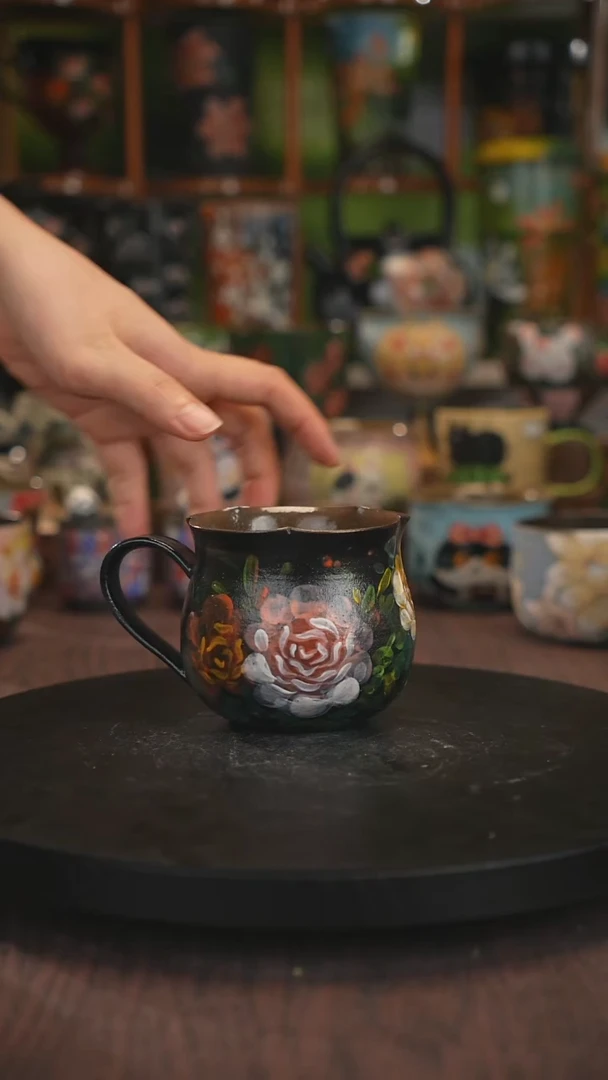 紫砂油画手绘釉下彩