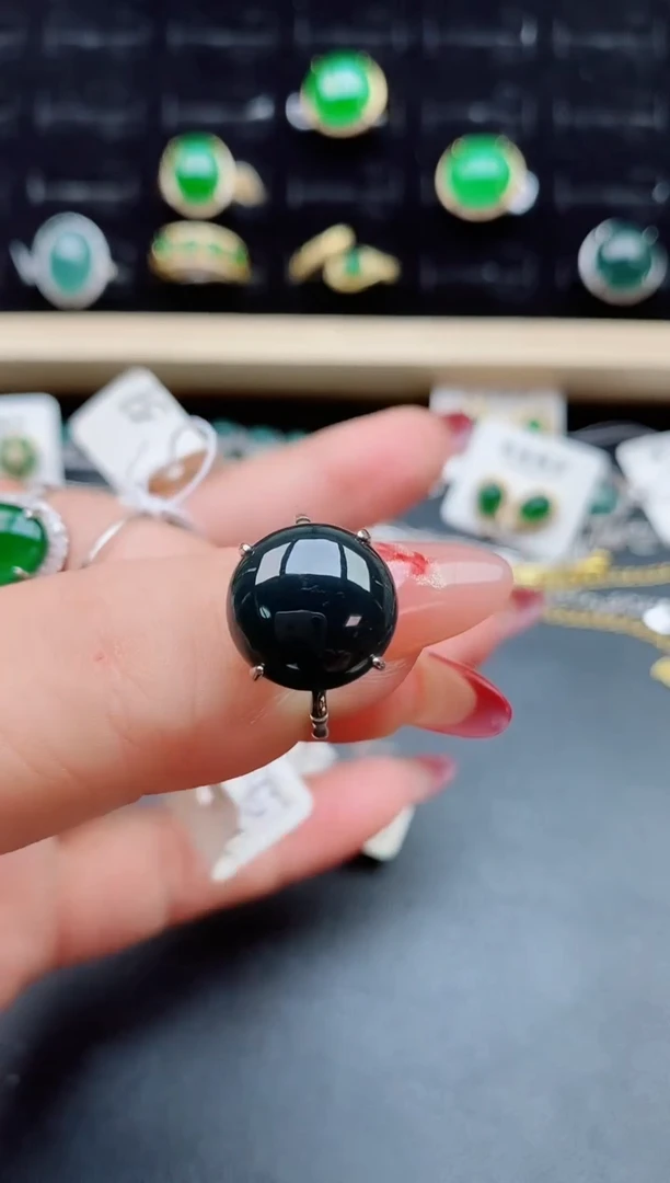 【闪购商品】翡翠戒指银S925镶嵌5080505