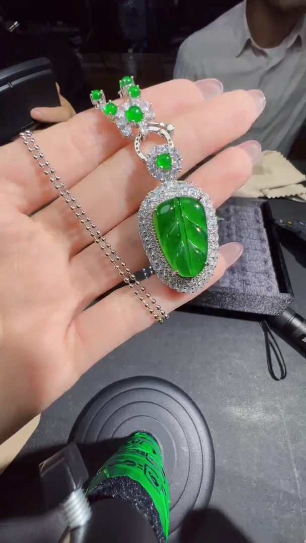 【闪购商品】定制翡翠未镶嵌叶子商品多样性发货1