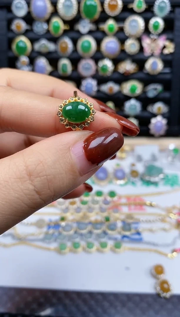 银S925镶嵌戒指翡翠74