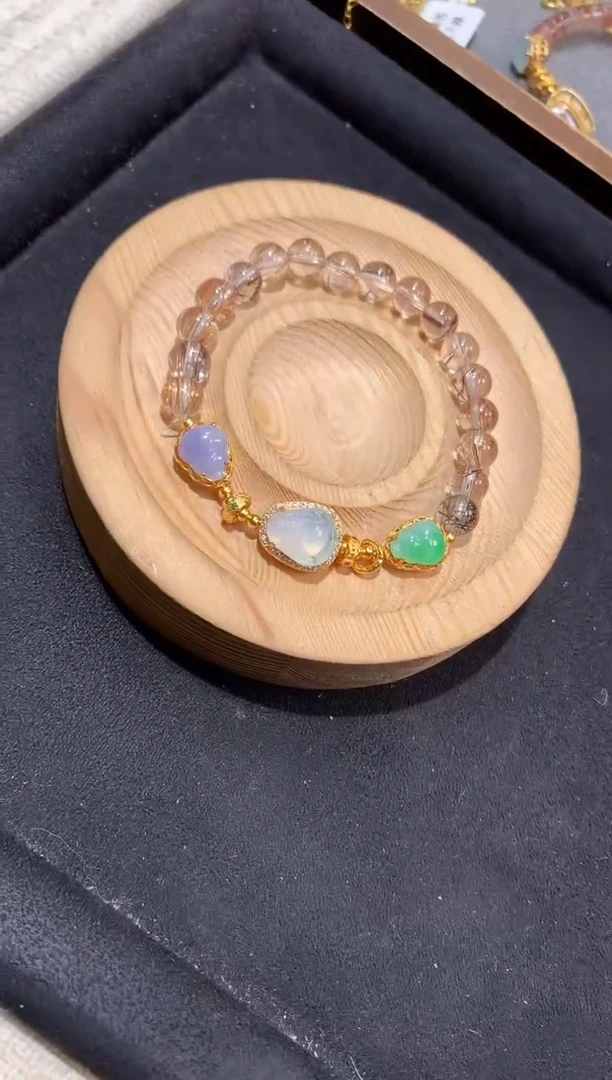银S925镶嵌手串翡翠手串