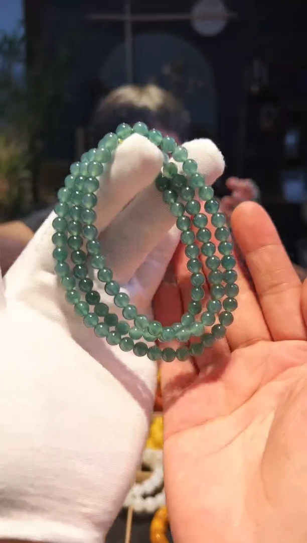 未镶嵌手串翡翠6+108多圈