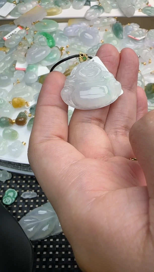 【闪购商品】翡翠吊坠(不含链)18K金镶嵌大佛