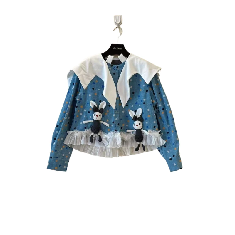 ATT潮牌女装2025春欧洲站度假风甜美花卉拼接撞色拼接重工外套