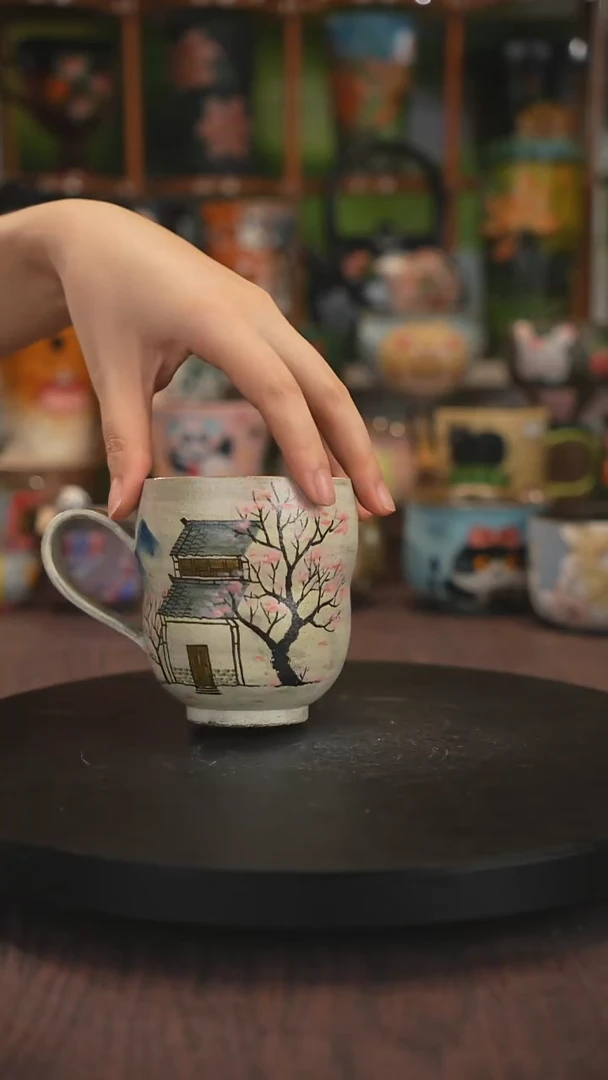 紫砂油画手绘釉下彩