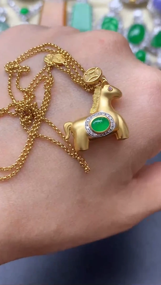 颈饰18K金镶嵌翡翠460国好珍宝