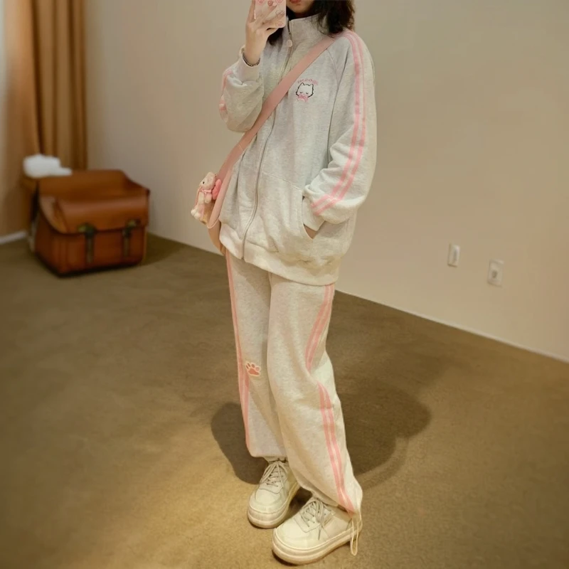 女童甜美卫衣长裤两件套中大童春秋新款韩女学4岁男童休闲运动