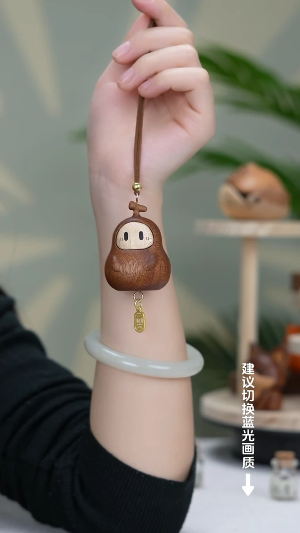 （新品首发）木质拼接福禄娃娃车挂件