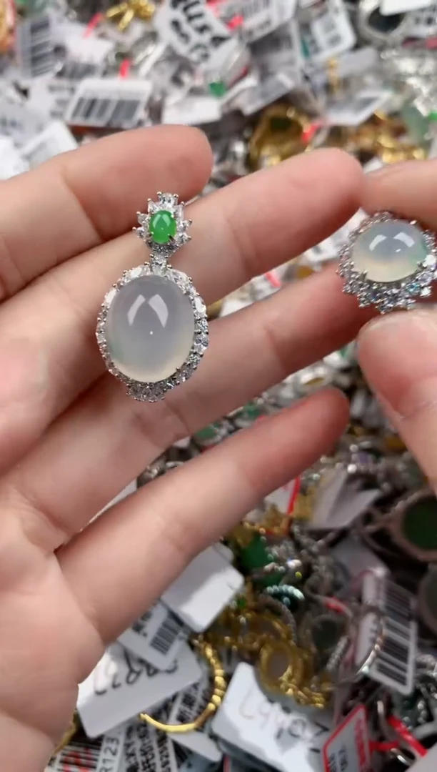 银S925镶嵌戒指翡翠131313----6