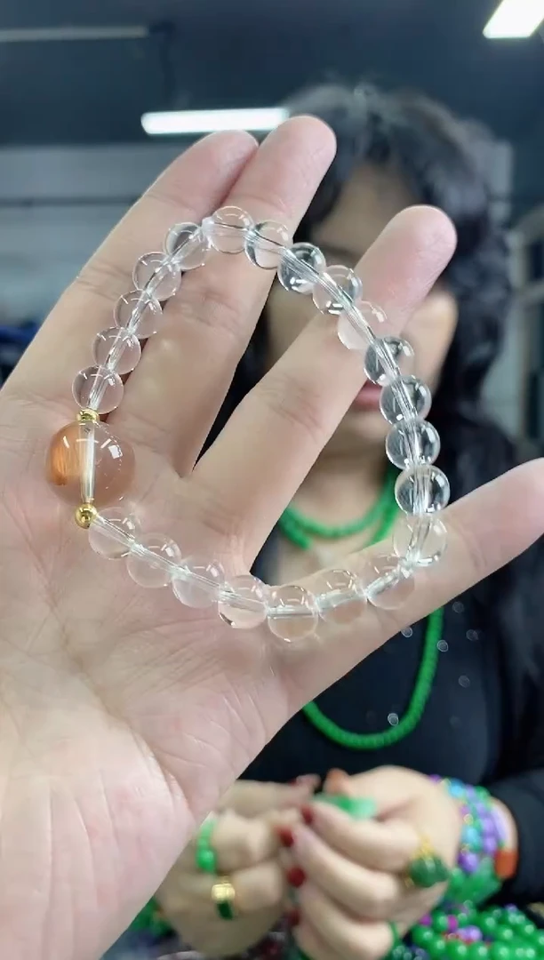 水晶手链未镶嵌闪购链接未镶嵌多样性发其一，颜色微差