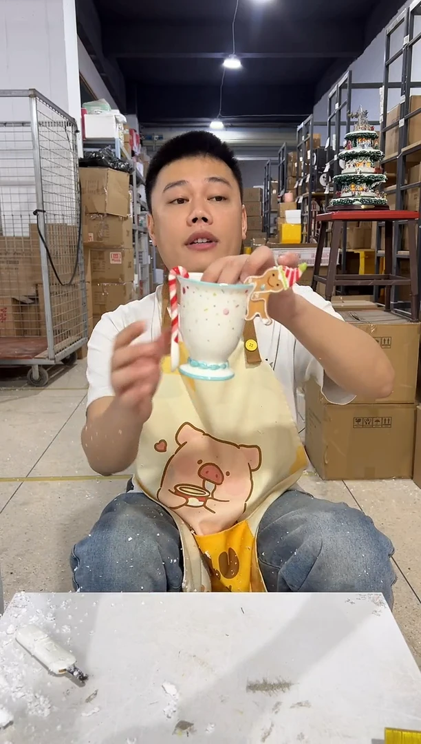 瓷片姜饼人一杯一勺