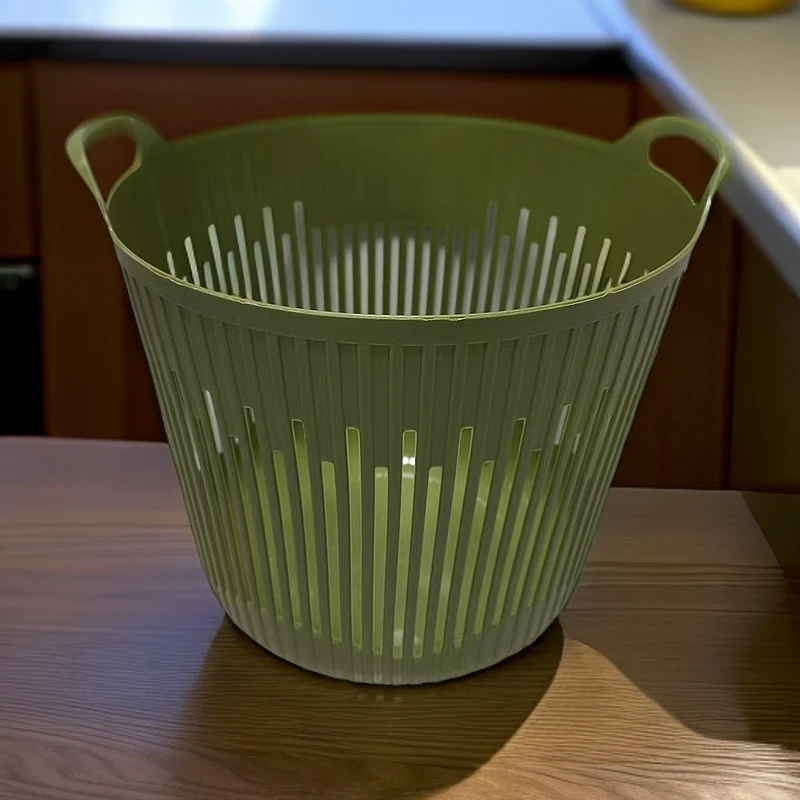 颜色随机3个家用圆形塑料收纳筐杂物整理玩具框收纳桶28.5*26.5