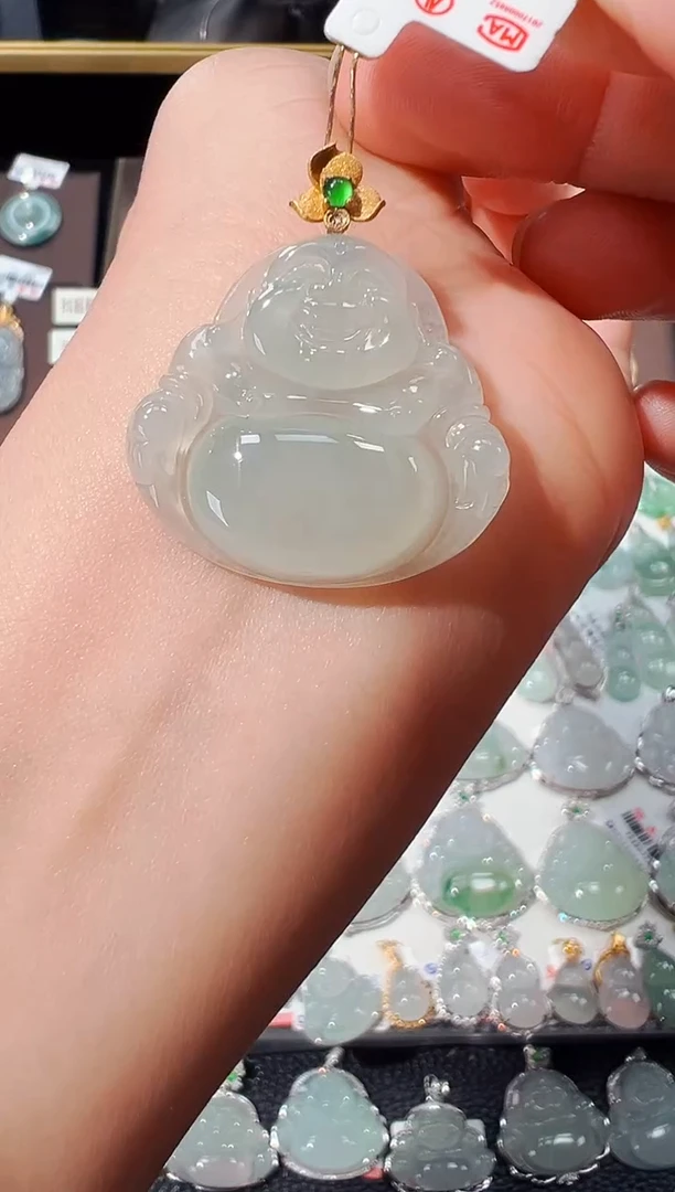 【闪购商品】翡翠吊坠(不含链)18K金镶嵌佛公吊坠98A
