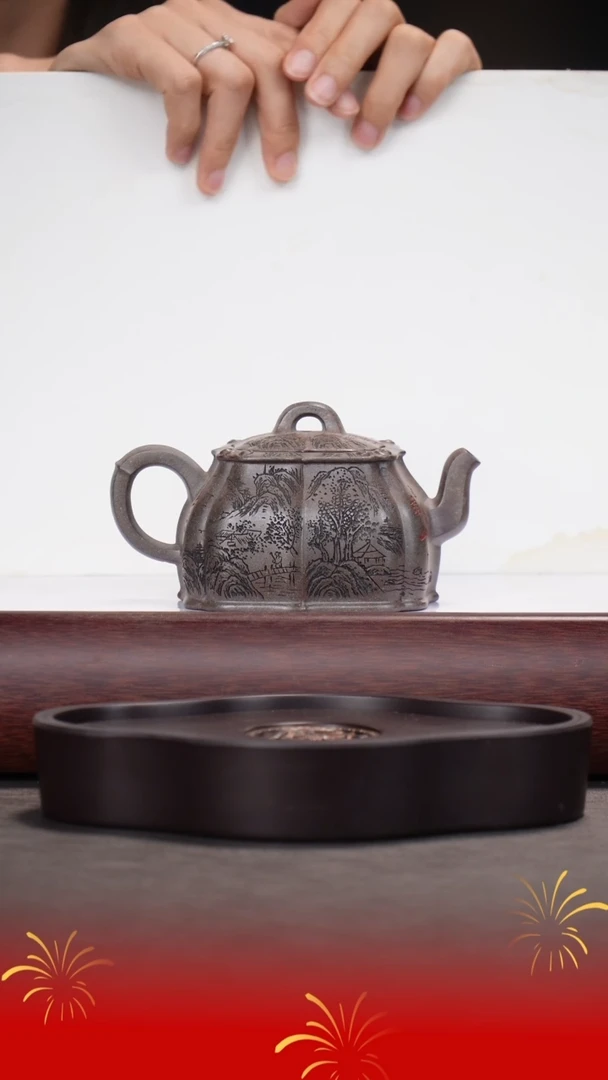 茶壶紫砂吴顺华/桃花段/筋纹传炉/260c