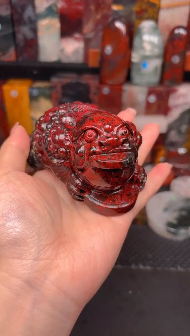 玉 桂林鸡血玉罗家塘金蟾